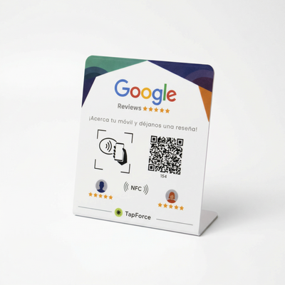 Expositor Reseñas Google NFC y QR