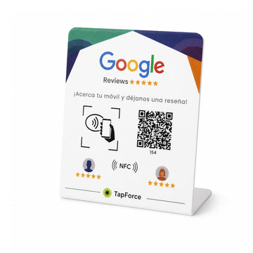 Expositor Reseñas Google NFC y QR