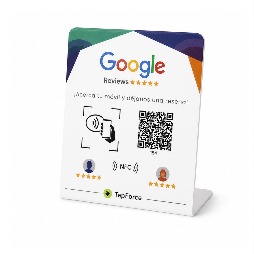 Expositor Reseñas Google NFC y QR